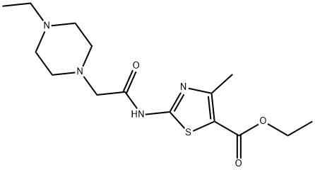 ethyl 2-(2-(4-ethylpiperazin-1-yl)acetamido)-4-methylthiazole-5-carboxylate Struktur