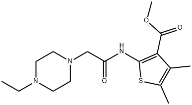 methyl 2-(2-(4-ethylpiperazin-1-yl)acetamido)-4,5-dimethylthiophene-3-carboxylate Struktur