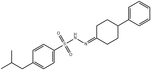 4-isobutyl-N'-(4-phenylcyclohexylidene)benzenesulfonohydrazide Struktur