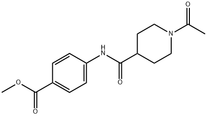 methyl 4-(1-acetylpiperidine-4-carboxamido)benzoate Struktur