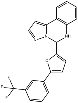 5-(5-(3-(trifluoromethyl)phenyl)furan-2-yl)-5,6-dihydropyrazolo[1,5-c]quinazoline Struktur