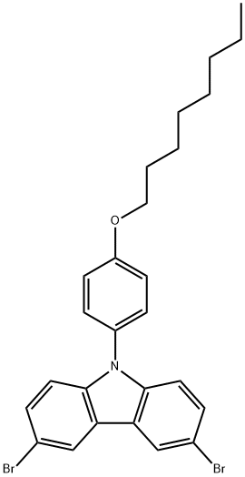 3,6-dibromo-9-(4-octoxyphenyl)carbazole Struktur