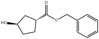 (1R,3R)-3-Hydroxycyclopentane carboxylic acid benzyl ester Struktur