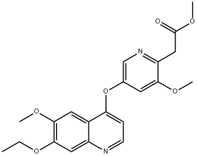 Methyl 2-(5-((7-ethoxy-6-methoxyquinolin-4-yl)oxy)-3-methoxypyridin-2-yl)acetate Struktur