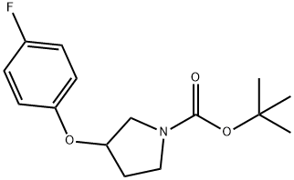 3-(4-fluorophenoxy)-1-Pyrrolidinecarboxylic acid 1,1-dimethylethyl ester Struktur