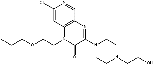 Pyrido[3,4-b]pyrazin-2(1H)-one, 7-chloro-3-[4-(2-hydroxyethyl)-1-piperazinyl]-1-(2-propoxyethyl)- Struktur