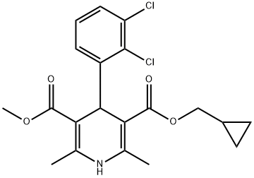 3-(Cyclopropylmethyl) 5-methyl 4-(2,3-dichlorophenyl)-2,6-dimethyl-1,4-dihydropyridine-3,5-dicarboxylate Struktur