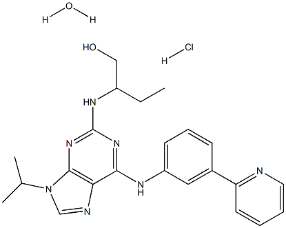 2-[[9-(1-Methylethyl)-6-[[3-(2-pyridinyl)phenyl]amino]- 9H-purin-2-yl]amino]-1-butanol hydrochloride hydrate Struktur