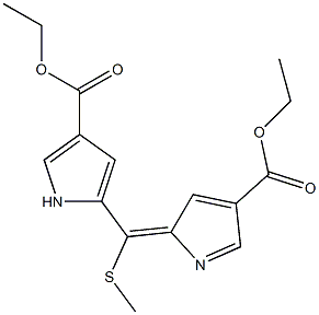 (E)-ethyl 5-((4-(ethoxycarbonyl)-2H-pyrrol-2-ylidene)(methylthio)methyl)-1H-pyrrole-3-carboxylate Struktur