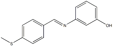 3-{[4-(methylsulfanyl)benzylidene]amino}phenol Struktur