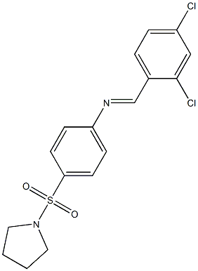 N-(2,4-dichlorobenzylidene)-4-(1-pyrrolidinylsulfonyl)aniline Struktur