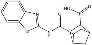 3-(benzo[d]thiazol-2-ylcarbamoyl)bicyclo[2.2.1]heptane-2-carboxylic acid Struktur