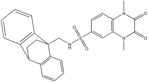 N-((9,10-dihydro-9,10-ethanoanthracen-9-yl)methyl)-1,4-dimethyl-2,3-dioxo-1,2,3,4-tetrahydroquinoxaline-6-sulfonamide Struktur