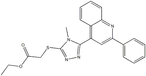 ethyl 2-((4-methyl-5-(2-phenylquinolin-4-yl)-4H-1,2,4-triazol-3-yl)thio)acetate Struktur