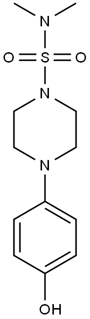 4-(4-hydroxyphenyl)-N,N-dimethylpiperazine-1-sulfonamide Struktur