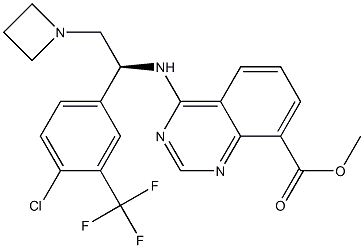 (S)-methyl 4-(2-(azetidin-1-yl)-1-(4-chloro-3-(trifluoromethyl)phenyl)ethylamino)quinazoline-8-carboxylate Struktur