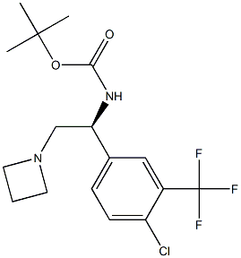 (S)-tert-butyl 2-(azetidin-1-yl)-1-(4-chloro-3-(trifluoromethyl)phenyl)ethylcarbamate Struktur