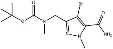 tert-butyl (4-bromo-5-carbamoyl-1-methyl-1H-pyrazol-3-yl)methyl(methyl)carbamate Struktur