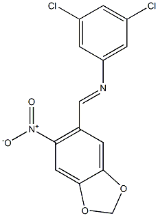 (3,5-dichlorophenyl)[(6-nitro-1,3-benzodioxol-5-yl)methylene]amine Struktur