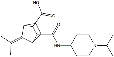 3-((1-isopropylpiperidin-4-yl)carbamoyl)-7-(propan-2-ylidene)bicyclo[2.2.1]heptane-2-carboxylic acid Struktur