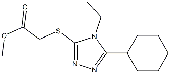 methyl 2-((5-cyclohexyl-4-ethyl-4H-1,2,4-triazol-3-yl)thio)acetate Struktur