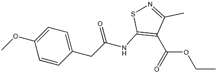 ethyl 5-(2-(4-methoxyphenyl)acetamido)-3-methylisothiazole-4-carboxylate Struktur