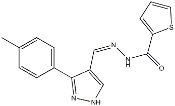 (Z)-N'-((3-(p-tolyl)-1H-pyrazol-4-yl)methylene)thiophene-2-carbohydrazide Struktur