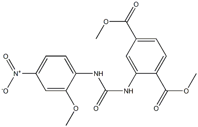 dimethyl 2-(3-(2-methoxy-4-nitrophenyl)ureido)terephthalate Struktur