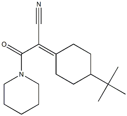 2-(4-(tert-butyl)cyclohexylidene)-3-oxo-3-(piperidin-1-yl)propanenitrile Struktur