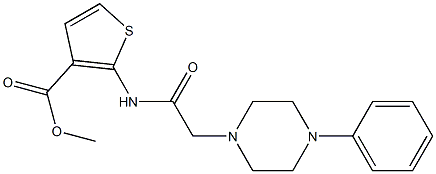 methyl 2-(2-(4-phenylpiperazin-1-yl)acetamido)thiophene-3-carboxylate Struktur