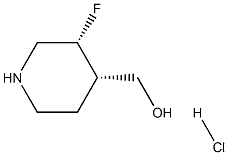 ((3R,4S)-3-fluoropiperidin-4-yl)methanol hydrochloride Struktur