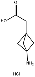 2-(3-aminobicyclo[1.1.1]pentan-1-yl)acetic acid hydrochloride Struktur