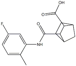 3-((5-fluoro-2-methylphenyl)carbamoyl)bicyclo[2.2.1]heptane-2-carboxylic acid Struktur