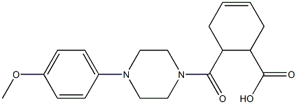 6-(4-(4-methoxyphenyl)piperazine-1-carbonyl)cyclohex-3-enecarboxylic acid Struktur