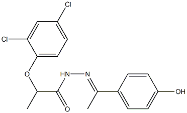 (E)-2-(2,4-dichlorophenoxy)-N'-(1-(4-hydroxyphenyl)ethylidene)propanehydrazide Struktur