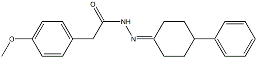 2-(4-methoxyphenyl)-N'-(4-phenylcyclohexylidene)acetohydrazide Struktur