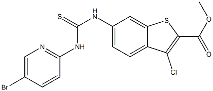 methyl 6-(3-(5-bromopyridin-2-yl)thioureido)-3-chlorobenzo[b]thiophene-2-carboxylate Struktur