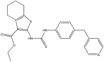 ethyl 2-(3-(4-(pyridin-4-ylmethyl)phenyl)thioureido)-4,5,6,7-tetrahydrobenzo[b]thiophene-3-carboxylate Struktur