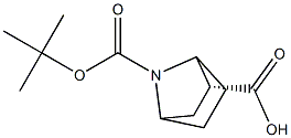 (2R)-7-(tert-butoxycarbonyl)-7-azabicyclo[2.2.1]heptane-2-carboxylic acid Struktur