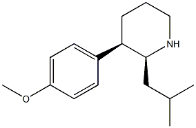 (2S,3R)-2-isobutyl-3-(4-methoxyphenyl)piperidine Struktur