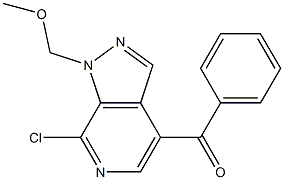 (7-chloro-1-(methoxymethyl)-1H-pyrazolo[3,4-c]pyridin-4-yl)(phenyl)methanone Struktur