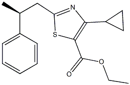 (S)-ethyl 4-cyclopropyl-2-(2-phenylpropyl)thiazole-5-carboxylate Struktur