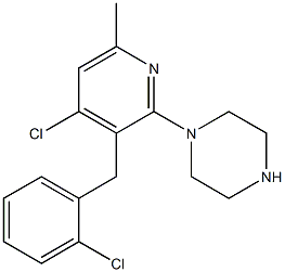 1-(4-chloro-3-(2-chlorobenzyl)-6-methylpyridin-2-yl)piperazine Struktur