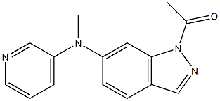 1-(6-(pyridin-3-ylmethylamino)-1H-indazol-1-yl)ethanone Struktur