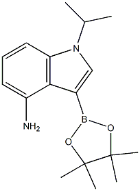 1-isopropyl-3-(4,4,5,5-tetramethyl-1,3,2-dioxaborolan-2-yl)-1H-indol-4-amine Struktur