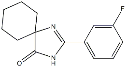 2-(3-fluorophenyl)-1,3-diazaspiro[4.5]dec-1-en-4-one Struktur