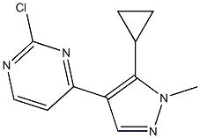 2-chloro-4-(5-cyclopropyl-1-methyl-1H-pyrazol-4-yl)pyrimidine Struktur