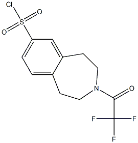 3-(2,2,2-trifluoroacetyl)-2,3,4,5-tetrahydro-1H-benzo[d]azepine-7-sulfonyl chloride Struktur