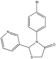 3-(4-bromophenyl)-2-(pyridin-3-yl)thiazolidin-4-one Struktur