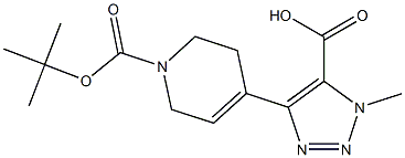 4-(1-(tert-butoxycarbonyl)-1,2,3,6-tetrahydropyridin-4-yl)-1-methyl-1H-1,2,3-triazole-5-carboxylic acid Struktur